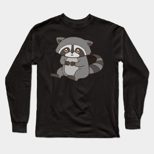 A cute raccoon holds out his hands. Long Sleeve T-Shirt